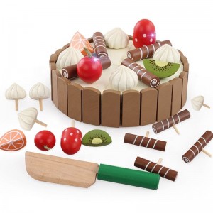 Birthday Party Cake – Wooden Play Food na may Mix-n-Match Toppings