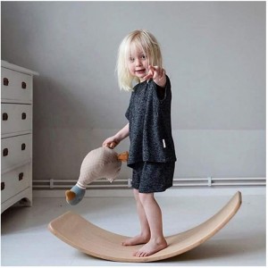 儿童平衡板，[天然木材] 儿童摇摆板，开放式蒙特梭利学习玩具，适合 3 4 5 6 7 8 岁男孩女孩生日和圣诞袜填充物的礼物