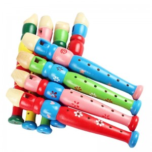 Gravadores de madeira para crianças, flauta piccolo colorida para crianças, instrumento musical de ritmo de aprendizagem, brinquedos sonoros musicais para educação infantil para bebês para autismo ou crianças em idade pré-escolar