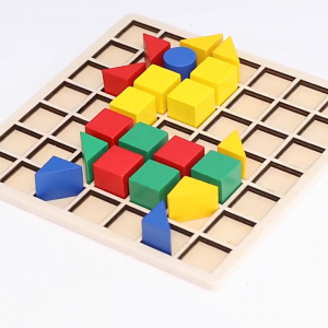 Blocchi puzzle prescolari colorati a forma di legno per bambini di 18 mesi