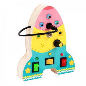 Brinquedos sensoriais de madeira para crianças de 1 a 3 anos, brinquedo musical Montessori para 1 2 3 4 anos de idade, brinquedo de aprendizagem educacional de viagem, brinquedos de autismo com interruptor de luz ocupado, presentes de aniversário para meninos e meninas