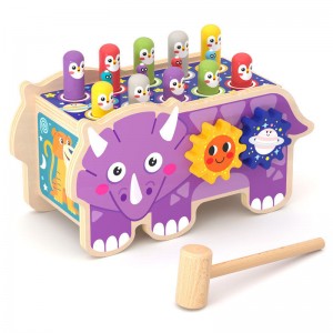 Drewniana zabawka do uderzania młotkiem dla dzieci w wieku powyżej 12 miesięcy, zabawki Montessori dla dzieci w wieku 1+ roku, zabawki wczesnorozwojowe, prezenty dla małych dzieci w wieku 1-2 lat