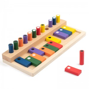 カラーマッチングゲーム感覚教育玩具、モンテッソーリ幼児感覚ボード木製モンテッソーリ記憶トレーニングおもちゃ、対象年齢3歳以上の子供用(2人用)