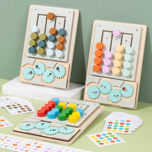 Jucării de învățare Montessori Puzzle cu diapozitive Puzzle de potrivire a culorilor și formelor Joc de logică Preșcolar Jucării educaționale din lemn pentru copii Băieți Fete 3 4 5 6 7 ani Jucării de călătorie Cadouri de aniversare f...