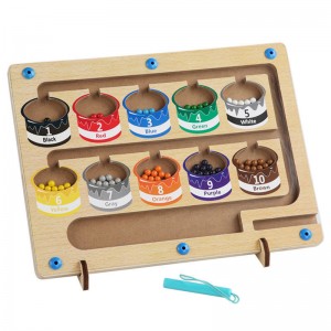 Color and Number Maze – Wooden Clip Bead Game Board Puzzle Mga Aktibidad ng Toddler Nagbibilang ng Mga Tugma sa Larong Montessori Fine Motor Skills Mga Laruan