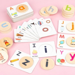 Numero at Alphabet Flash Card para sa mga Toddler 3-5 Years, ABC Montessori Educational Toys Regalo para sa 3 4 5 Year Old Preschool Learning Activities, Wooden Letters Animal Flashcards Puzzle Game