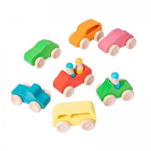 Wooden Toys Block Worlds Building Blocks – Cars with Peg Dolls | Nature Toy Block Sets