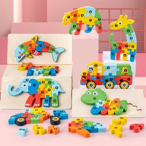 Деревянные пазлы для детей, головоломки с числами для малышей, старые деревянные пазлы с динозаврами и игрушки-головоломки с животными для мальчиков и девочек. Идеальный подарок, 2–6 лет.