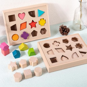 Montessori Speelgoed Kleur & Vorm Sorteren Leren Matching Box voor baby-peuters van 1-3 jaar oud