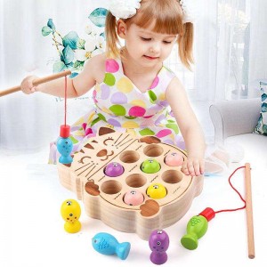 Magnetisches Angelspiel aus Holz, Feinmotorik-Spielzeug für Kleinkinder, Montessori-Vorschul-Lern-Angelspielzeug, Geschenk für Kinder