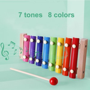 Jucărie muzicală din lemn Montessori Xilofon Cu ciocane din lemn