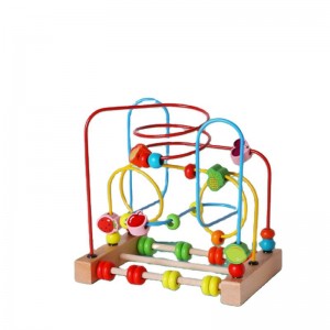 Hölzernes Baby- und Kleinkindspielzeug, kreisförmiges erstes Perlenlabyrinth für Jungen und Mädchen