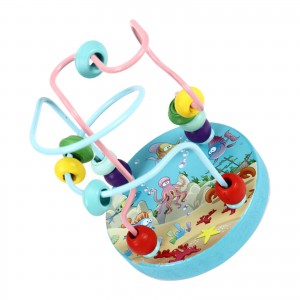 Brinquedo labirinto de contas para crianças, montanha russa colorida de madeira, brinquedos educativos, brinquedos pré-escolares, presente de aniversário para meninos e meninas