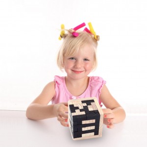 3D houten hersenkrakerpuzzel, geniale vaardighedenbouwer T-vormige stukken.Educatief speelgoed voor kinderen en volwassenen