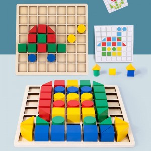 Preschool Colorful Wooden Shape Puzzle sorter Blocks para sa Toddler 18 Month