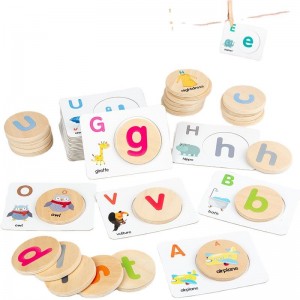 Tarjetas flash de números y alfabetos para niños de 3 a 5 años, juguetes educativos ABC Montessori, regalos para actividades de aprendizaje preescolar de 3, 4 y 5 años, letras de madera, tarjetas flash de animales, juego de rompecabezas