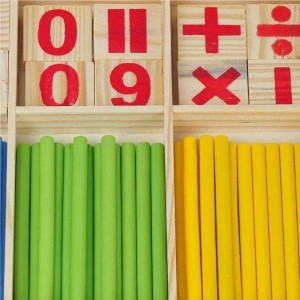 Menghitung Bilangan Balok dan Tongkat |Mainan Montessori untuk Pembelajaran Anak|Perlengkapan Homeschool untuk manipulatif Matematika |Batang Kayu Edukasi Balita dengan Baki Penyimpanan