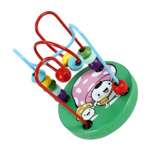 幼儿珠子迷宫玩具木制彩色过山车教育圈玩具学习学龄前玩具男孩和女孩的生日礼物