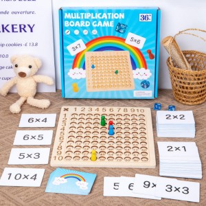 Multiplicação e adição de matemática Montessori de madeira 2 em 1 jogo de tabuleiro de matemática, cartas flash educacionais para crianças, jogo de mesa de dados, jogo de tabuleiro interativo pai-filho, brinquedo de presente de aniversário para crianças acima de 3 anos
