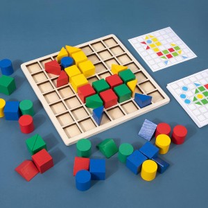 Blocchi puzzle prescolari colorati a forma di legno per bambini di 18 mesi