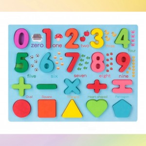 Drewniane puzzle z alfabetem, kształtami i liczbami dla małych dzieci w wieku 3-6 lat, zabawki edukacyjne dla dzieci w wieku przedszkolnym Montessori dla chłopców i dziewcząt