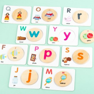 3~5세 유아를 위한 숫자 및 알파벳 플래시 카드, ABC 몬테소리 교육 장난감 3~4 5세 유치원 학습 활동, 나무 글자 동물 플래시카드 퍼즐 게임
