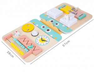 Wooden Busy Board for Kids, Montessori Toys for 2 3 4 Years Old, Educational Activity Sensory Board, Multifunctinal Learning Toys for Toddlers Age 2-4, Fine Motor Skill