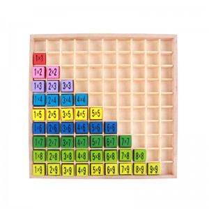 Drewniana gra planszowa do mnożenia i matematyki, manipulatory matematyczne dla dzieci Montessori Zabawki edukacyjne Prezent, od 3 lat i więcej – 100 drewnianych klocków do liczenia