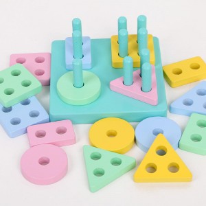 Игрушки Монтессори для мальчиков и девочек 1, 2, 3 лет, деревянные игрушки для сортировки и складывания для малышей и детей, сортировщик форм с распознаванием цвета, подарок, обучающие игрушки-пазлы для возраста 1–3 лет.