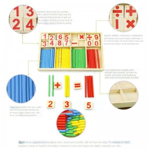 숫자 블록 및 스틱 계산 |어린이 학습을 위한 몬테소리 장난감|수학 조작을 위한 홈스쿨 용품 |보관 트레이가 있는 유아 교육용 나무 막대