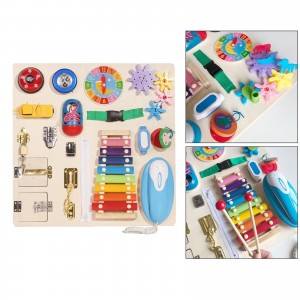 Montessori Busy Board for 1 2 3 4 Years Old Toys Learn to Dress Busy Board for Toddlers Kids Learn to Dress Toys 20-in-1 Busy Board