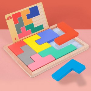 木製パズルパターンブロック 頭の体操ゲーム 60のチャレンジ付き 3Dロシア建築おもちゃ 木製タングラム形状ジグソーパズル モンテッソーリSTEM 教育玩具 子供 大人へのギフト