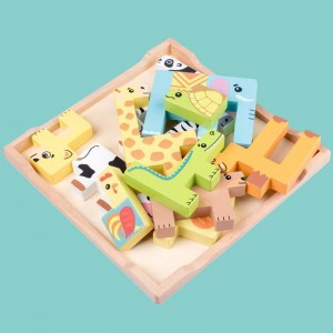 Quebra-cabeça robusto de madeira – brinquedos de animais para crianças, quebra-cabeças de madeira para crianças a partir de 2 anos