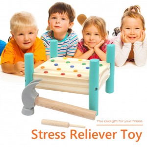 Brinquedo de martelo de madeira - Brinquedo educacional pré-escolar para crianças - Brinquedos Montessori para crianças aprendendo habilidades motoras finas de 3 a 6 anos de idade
