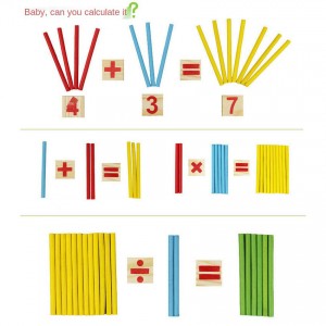 Menghitung Bilangan Balok dan Tongkat |Mainan Montessori untuk Pembelajaran Anak|Perlengkapan Homeschool untuk manipulatif Matematika |Batang Kayu Edukasi Balita dengan Baki Penyimpanan