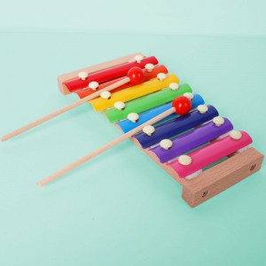Drewniana zabawka muzyczna Montessori Ksylofon Z Drewnianymi Pałkami