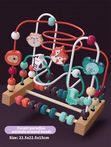Hölzernes Baby- und Kleinkindspielzeug, kreisförmiges erstes Perlenlabyrinth für Jungen und Mädchen