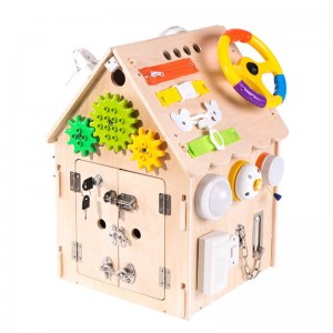 Montessori-Holzhaus, grundlegende Lebenskompetenzen und Feinmotoriktraining für Kinder, vorschulische Bildung und Lernspielbrett, sensorisches Spielspielzeug, große Geschenke für Jungen und Mädchen