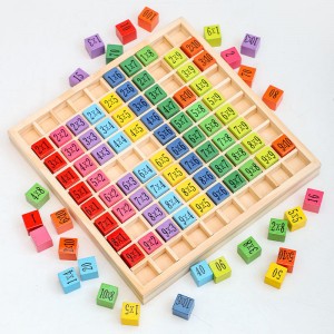 Jogo de tabuleiro de multiplicação e matemática de madeira, presente de brinquedos de aprendizagem de manipuladores de matemática para crianças, a partir de 3 anos - 100 blocos de contagem de madeira