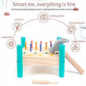 Drewniana zabawka z młotkiem i waleniem – edukacyjna zabawka dla przedszkolaków dla małych dzieci – Zabawki Montessori dla małych dzieci uczących się umiejętności motorycznych Wiek 3–6 lat