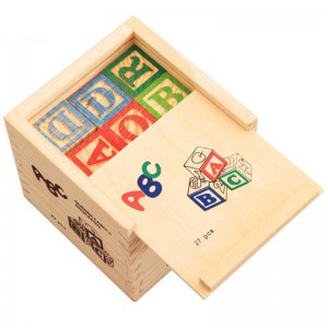 Conjunto de blocos Deluxe ABC/123 com caixa de armazenamento – letras e números/Blocos de madeira clássicos ABC para bebês e crianças a partir de 2 anos