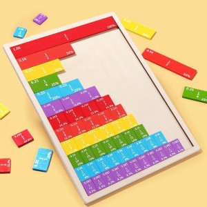 Montessori din lemn curcubeu jucării matematică table de gândire și abilități de calcul Exercițiu de iluminare educație timpurie jucării cognitive matematică table fracțiuni
