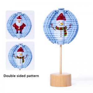 Mainan Dekompresi Lollipop Berputar Kayu Baru – Mainan Puzzle Wajah Pola Dua Sisi Bertema Natal – Dekorasi Liburan Menyenangkan Hadiah Natal