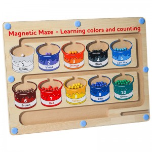 Magnetic Color and Number Maze Montessori Fine Motor Skills Toys for Boys Girls 3 Years Plus Old Wooden Color Matching Learning Counting Toddler Puzzle Board