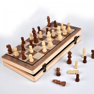 Luxuriöses 2-in-1-Schach- und Dame-Set aus Holz, großes, nicht magnetisches, faltbares Brett mit rutschfesten Teilen. Genießen Sie interaktiven Wettbewerbsspaß. Perfektes, den Geist anregendes Puzzle-Spielzeug für alle Altersgruppen. Ein unvergessliches Geschenk