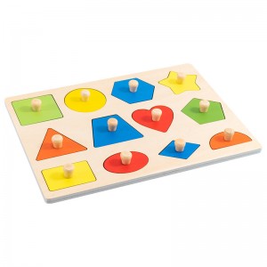 Montessori Vroeg Onderwijs Geometrie Paneel Driehoekig Vierkant Grijpbord Kinderen Bijpassende Driedimensionale Puzzel Speelgoed Grafische Vormherkenning Kerstcadeaus
