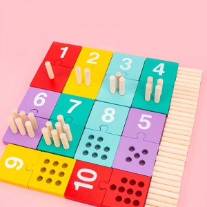 Montessori Math Toy New Wooden Number Sticks Toy Para sa Maagang Edukasyon sa Matematika ng mga Bata Mga Numero at Kulay ng Mga Cognitive na Laruan ng Bata