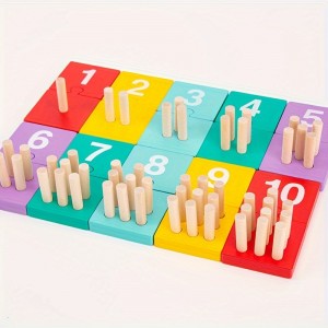 Montessori Math Toy New Wooden Number Sticks Toy Para sa Maagang Edukasyon sa Matematika ng mga Bata Mga Numero at Kulay ng Mga Cognitive na Laruan ng Bata
