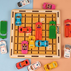 Jucării puzzle din lemn pentru educație timpurie Mașină din lemn Huarong Road Jucării inteligente pentru parcare inversă Focalizare gândire logică Jucării labirint matematice