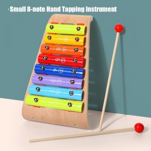Wooden Early Education Puzzle Music Toys Small Colored Standard Eight Tone Hand Tapping Qin 2-In-1 Instrument Toys Music And Sound Enlightenment Training